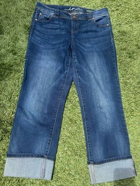 INC International Concepts Women's Dark Blue Cuffed Jeans